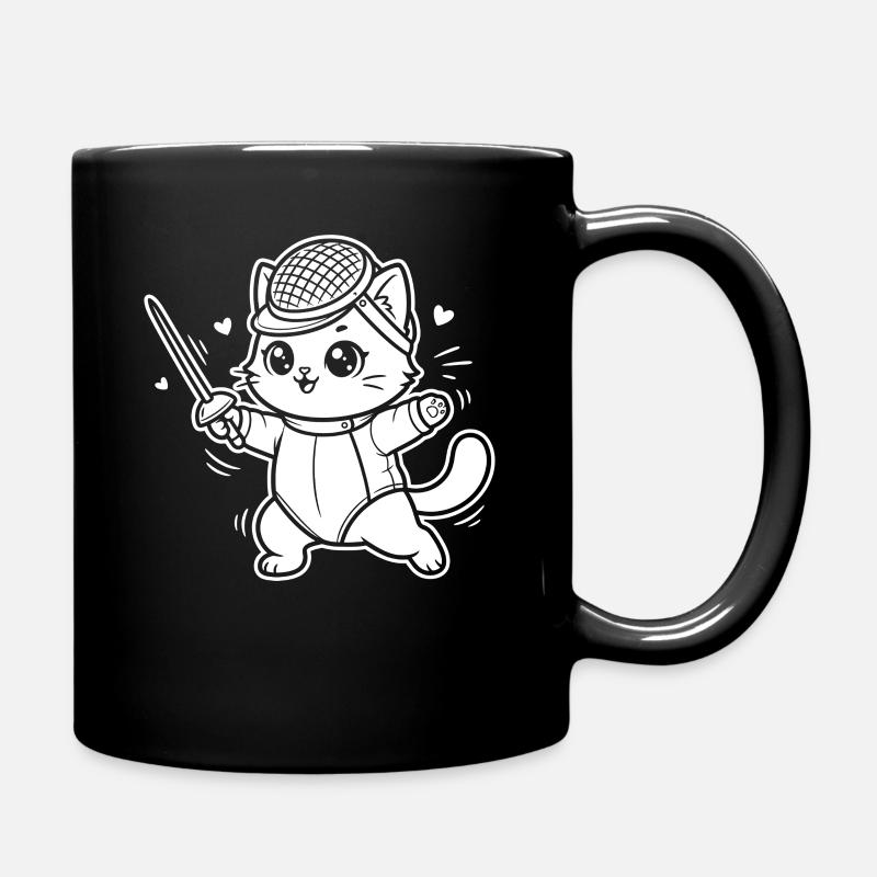 Escrime Kawaii Cat - Mug uni - noir