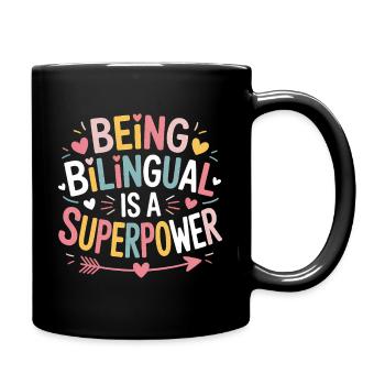 Fremdsprache Sprüche Lustige Fremdsprache Geschenk - Tasse einfarbig - Schwarz - Rechts