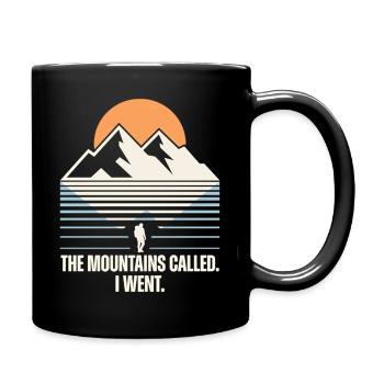 Mountain Silhouette Sun Motif - Full Colour Mug - black - Right