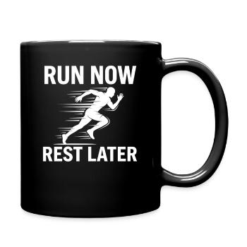 Laufshirt Motivation für Jogger - Tasse einfarbig - Schwarz - Rechts