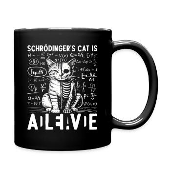 Schrödingers Cat Alive Dead - Tasse einfarbig - Schwarz - Rechts