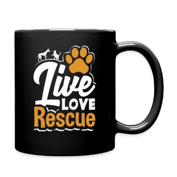 Foster Adopt Volunteer Live Love Animal Rescue - Full Colour Mug - black - Right