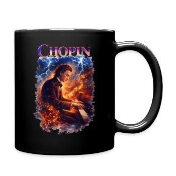 Chopin Fire Piano - Full Colour Mug - black - Right