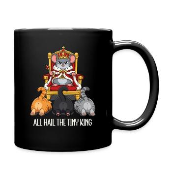 Tiny Mouse King Cats Cartoon - Full Colour Mug - black - Right