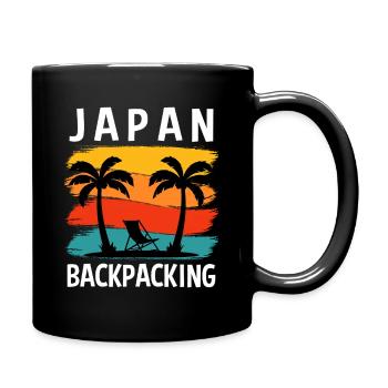 Japan Backpacking Sunset Travel Design - Tasse einfarbig - Schwarz - Rechts