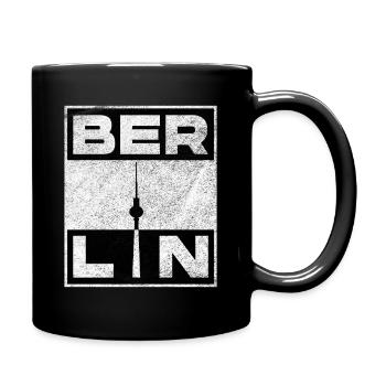 Berlin TV Tower Minimalist Graphic - Full Colour Mug - black - Right