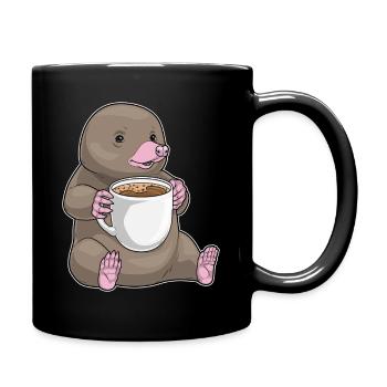 Tasse de café en taupe - Mug uni - noir - Droite