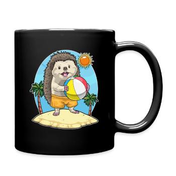 Hedgehog Beach Water Polo Summer - Full Colour Mug - black - Right