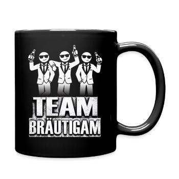 Team Bräutigam T-Shirt JGA Männer Polterabend - Tasse einfarbig - Schwarz - Rechts
