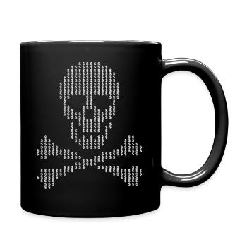 Totenkopf-Glyphe Punkt-Kreuzknochen - Tasse einfarbig - Schwarz - Rechts