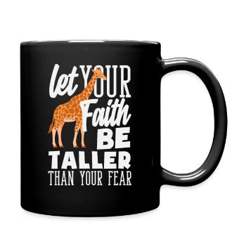 Faith Greater Than Fear Christian Giraffe - Full Colour Mug - black - Right