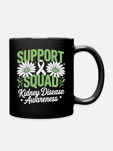 Support Squad Kidney Awareness - Full Colour Mug - black