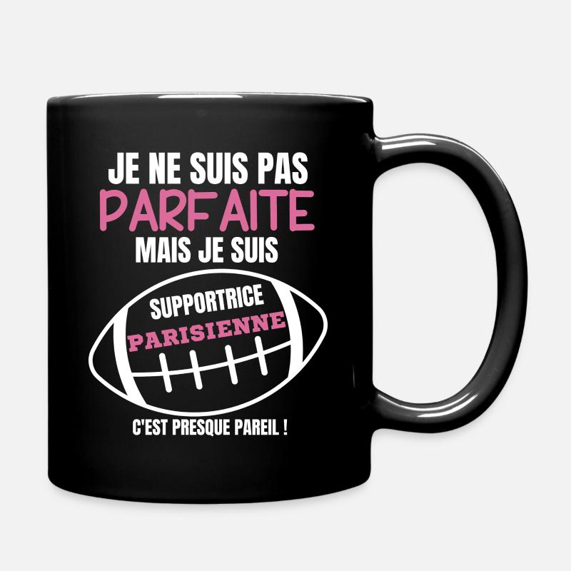 Supportrice Rugby Parisienne Humour - Mug uni - noir