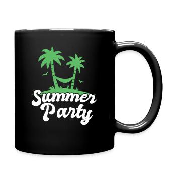 Summer Party Palm Tree Design - Tasse einfarbig - Schwarz - Rechts