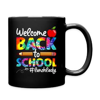 Dame de la cantine de l’équipe Tie Dye Leopard Retour à l’école - Mug uni - noir - Droite