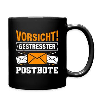 Postman BEWARE OF STRESSED POSTMAN Funny - Full Colour Mug - black - Right