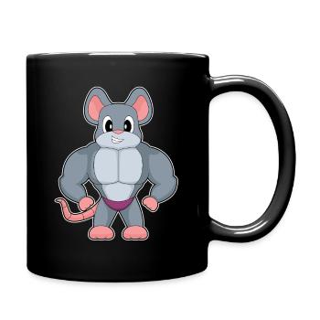 Mouse Bodybuilder Bodybuilding Sport - Full Colour Mug - black - Right