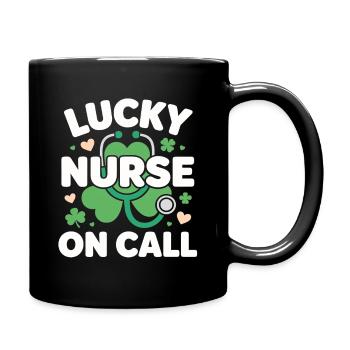 Lucky Nurse On Call St. Patrick’s Day - Full Colour Mug - black - Right