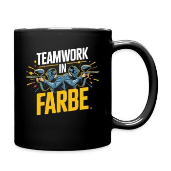 Joueur en duo d’équipe de paintball en couleur - Mug uni - noir - Droite