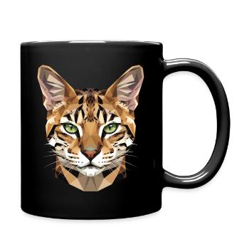 Savannah Katze Cat Mama Süße Serval Leopard Katzen - Tasse einfarbig - Schwarz - Rechts