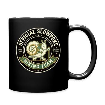 Slow Hiker Hiking Snail Badge - Full Colour Mug - black - Right