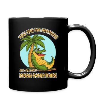 Crocodile disant : Tu peux manger n’importe quoi, mais... - Mug uni - noir - Droite
