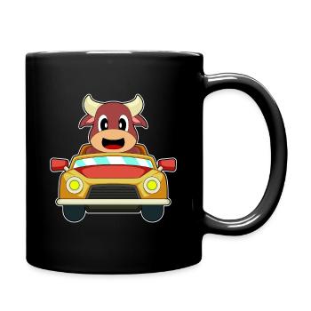 Stier Auto - Tasse einfarbig - Schwarz - Rechts