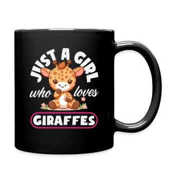 Juste une fille qui aime les girafes - Mug uni - noir - Droite