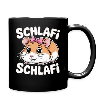 Schlafi Schlafi Hamster Design - Tasse einfarbig - Schwarz - Rechts