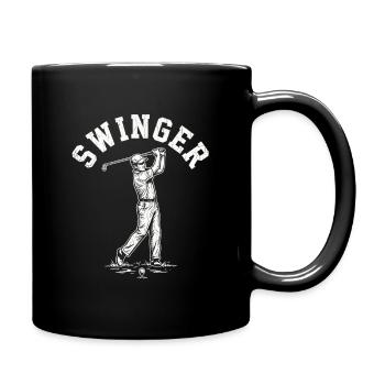 Golf Shirt für Swinger mit Humor - Tasse einfarbig - Schwarz - Rechts