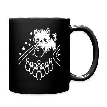 Kawaii Cat Bowling - Mug uni - noir - Droite