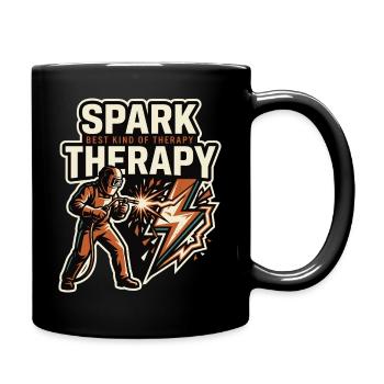 Spark Therapy Welding Spark Motif - Full Colour Mug - black - Right