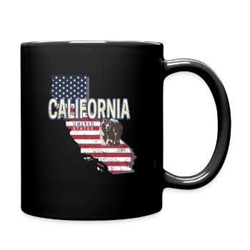 California United States Map Souvenir - Full Colour Mug - black - Right