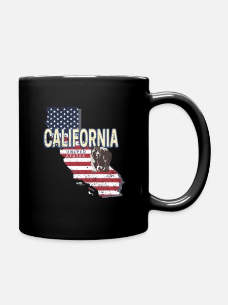Souvenir de carte des États-Unis de Californie - Mug uni - noir