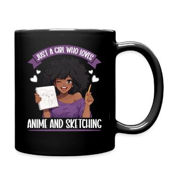 Juste une fille qui adore l’anime et dessine des otaku - Mug uni - noir - Droite