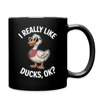 Enten Sprüche Ente Lustiges Enten Geschenk - Tasse einfarbig - Schwarz - Rechts