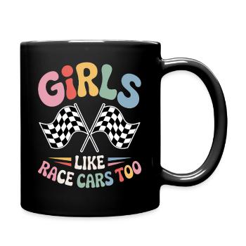 Car Racing Sayings Girl Racing Car Gift - Full Colour Mug - black - Right
