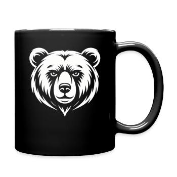 Dessin artistique minimaliste de la tête d’ours - Mug uni - noir - Droite