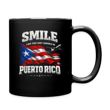 Just Landed In Puerto Rico Boricua - Full Colour Mug - black - Right