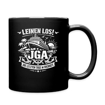 Leinen Los! JGA auf hoher See - Tasse einfarbig - Schwarz - Rechts