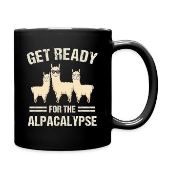 Get Ready for the Alpacalypse Funny Alpaca Pun Art - Tasse einfarbig - Schwarz - Rechts