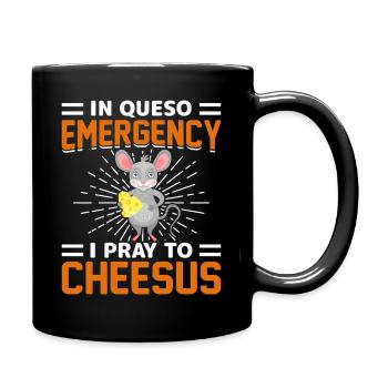 Dans Queso Emergency, je prie Cheesus Mouse Graphic - Mug uni - noir - Droite
