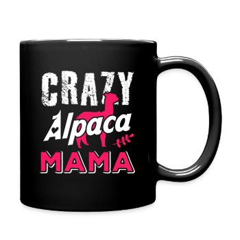 Crazy Alpaca Mama Funny Alpaca Lover Design - Full Colour Mug - black - Right