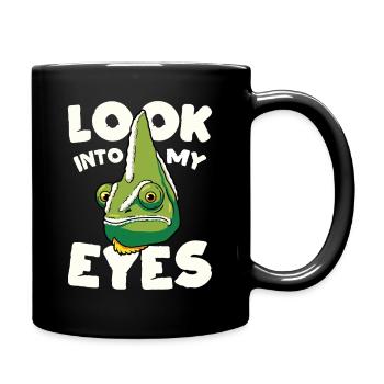 Regarde-moi dans les yeux, design caméléon drôle - Mug uni - noir - Droite