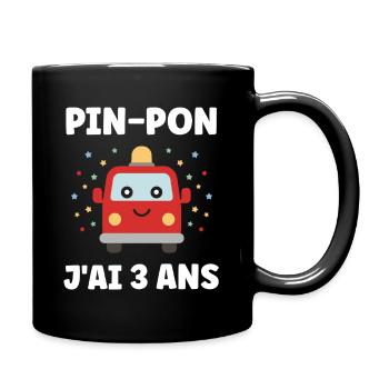 3 Jahre - Tasse einfarbig - Schwarz - Rechts