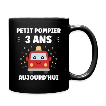 3 Jahre - Tasse einfarbig - Schwarz - Rechts