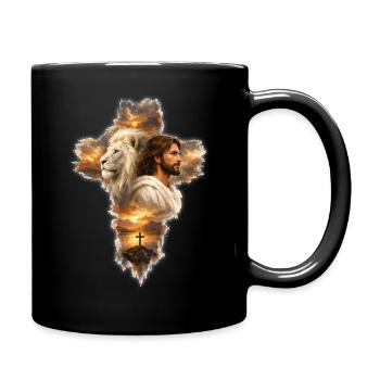 Bible chrétienne de la croix de Jésus, Lion Judah - Mug uni - noir - Droite
