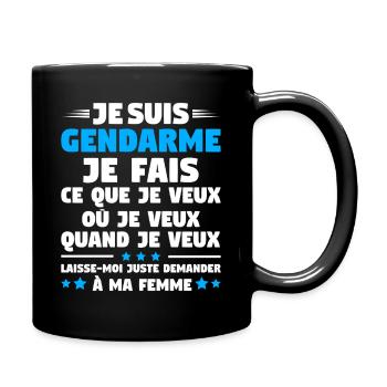 Humor Gendarme Couple Husband Gendarmerie - Full Colour Mug - black - Right