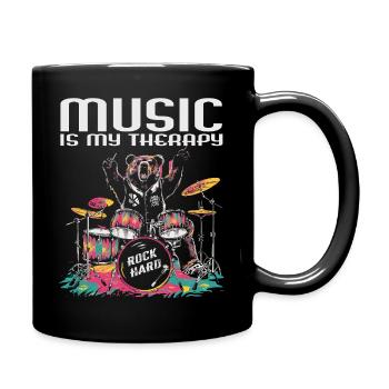 music is my therapy - Full Colour Mug - black - Right