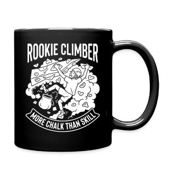 Rookie climber more chalk than skill - Full Colour Mug - black - Right